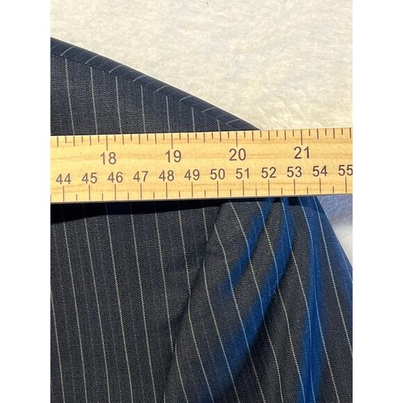 Calvin Klein 44R Mens Navy Blue Pinstripe 3 Button Blazer Sport Coat Jacket - Picture 9 of 12